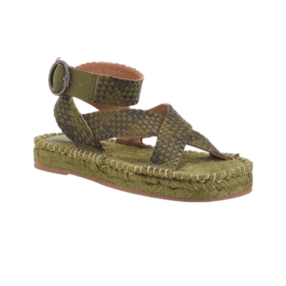 Sam Edelman 
Dakota leather braided sandals - Dark Fern
size 6.5